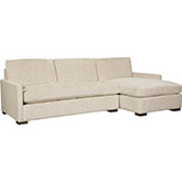 Grady Sectional Sofa with Left Facing Chaise in Plushtone Linen Fabric